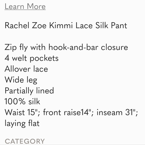 Rachel  Zoe Lace Palazzo Pants Size 6 - Picture 6 of 8